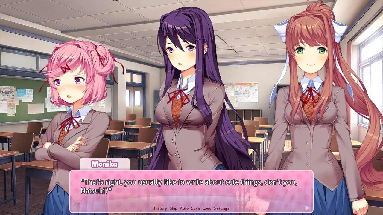 Natsuki, Yuri and Monika in game